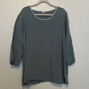 I LOVE LINEN Seafoam Linen Tunic L